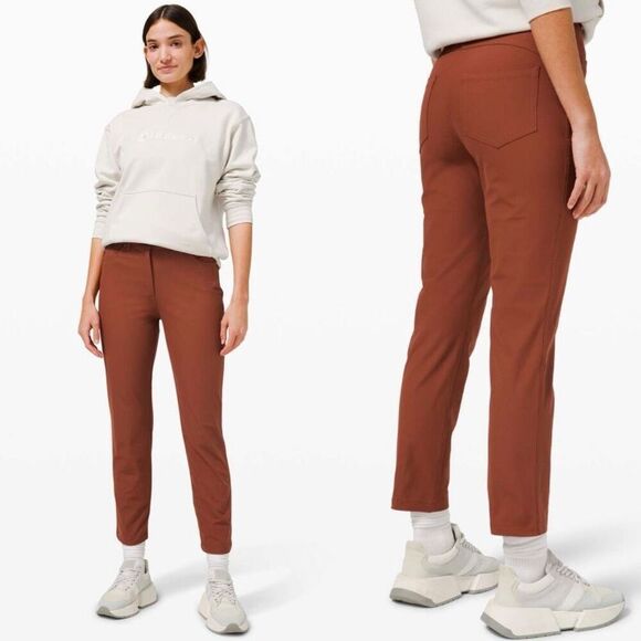 Lululemon City Sleek 5 Pocket 7/8 Pant Dark Terracotta Women’s 4 Slim Fit Casual - Picture 1 of 13
